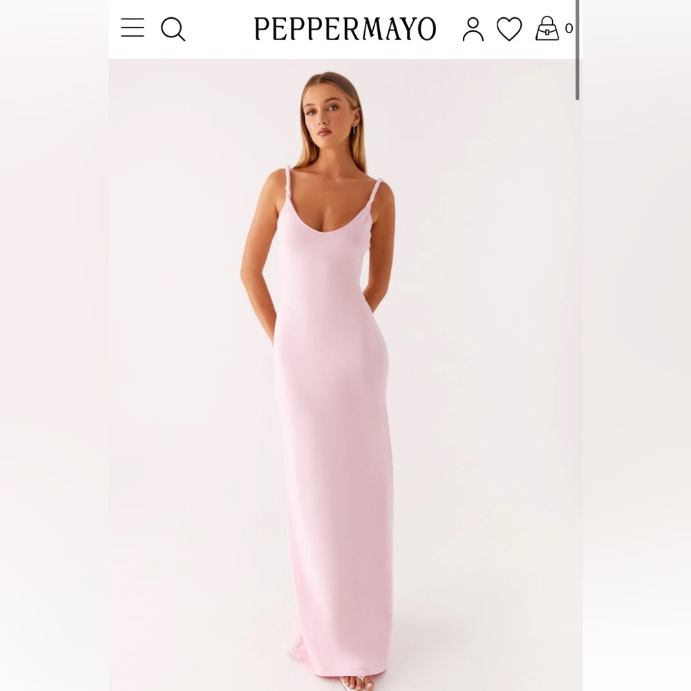 Peppermayo Pink Slip Dress Spaghetti Strap Backless
